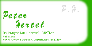 peter hertel business card